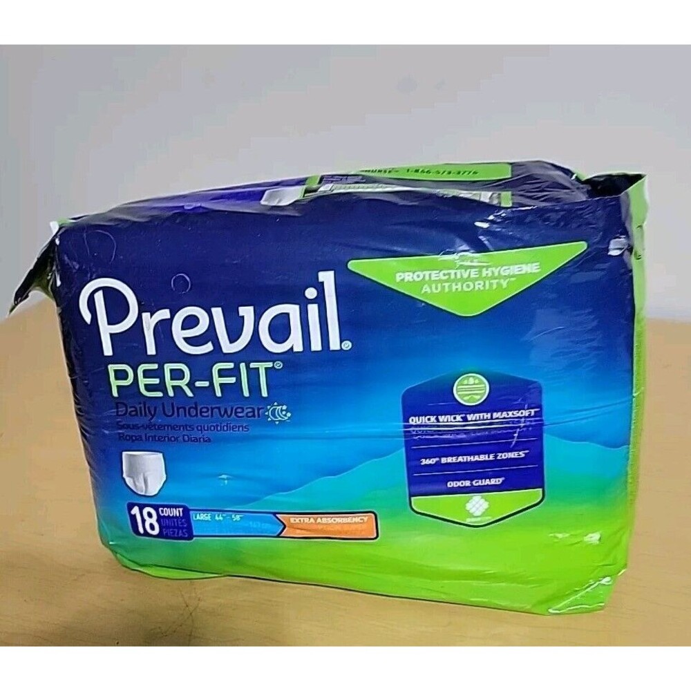 Prevail‎ Per-Fit Adult Underwear PF-513 Size Large 44-58 18 Pack